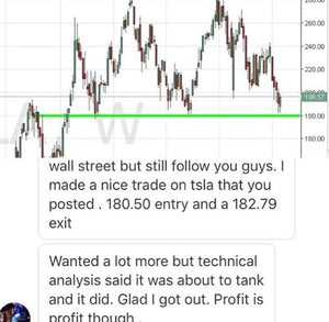 Member making $200+ in an hour trading TSLA with us!